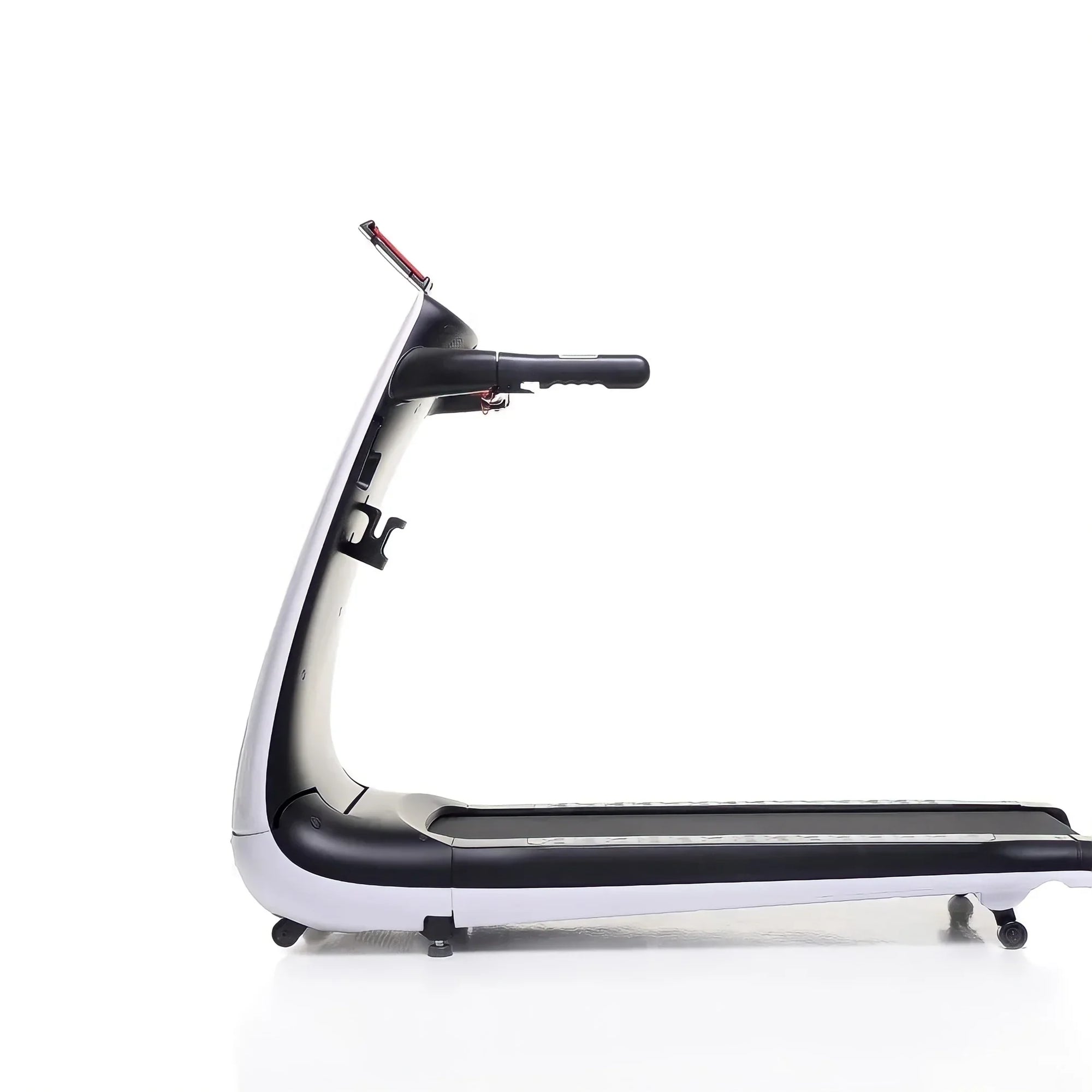 Foldable treadmill with compact design, cushioned running deck and LED display for home use