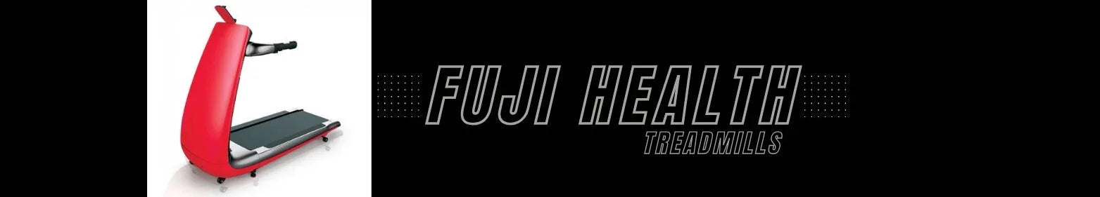 Advanced red Fuji Health treadmill featuring a sleek design for high-performance home gym workouts