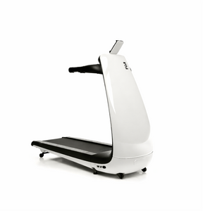 Fuji Health BeHealthy White treadmill with black running belt on a white background